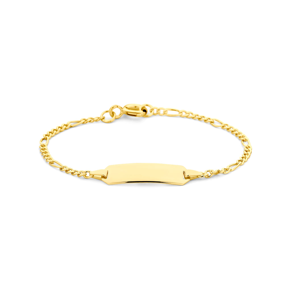 Graveerarmband figaro plaat 5.0 mm