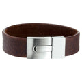 Armband leder mat 15 mm 21 cm