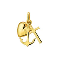 Gouden hanger geloof/hoop/liefde los 16mm