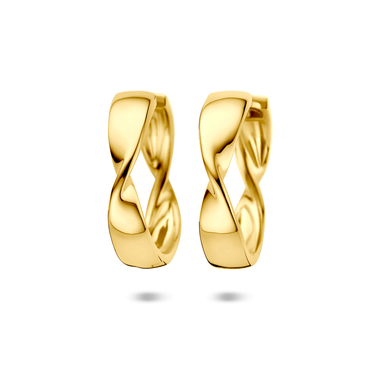 Goud geel op Zilver klap creolen (scharnier)