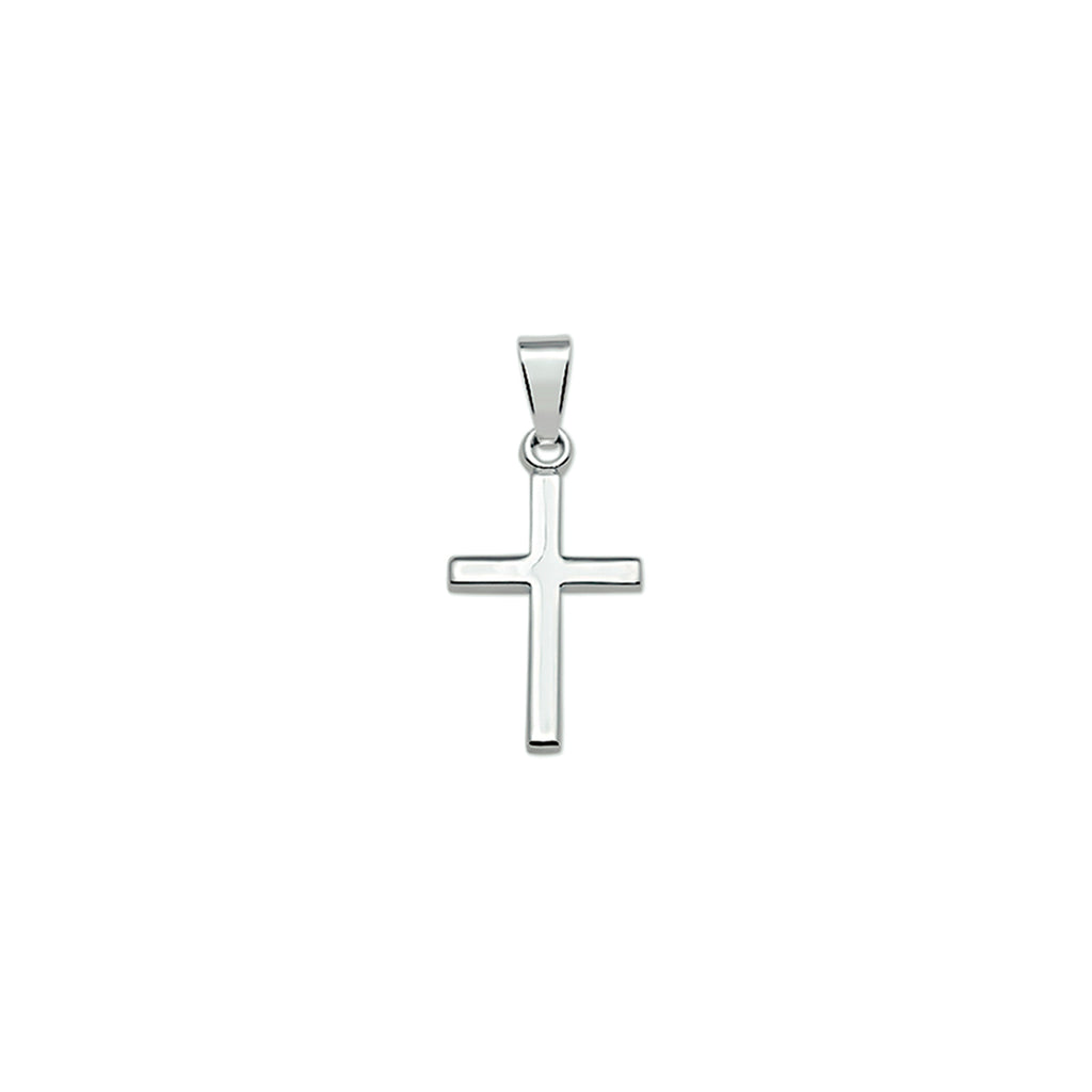 Zilver gerhodineerd kruis bedels