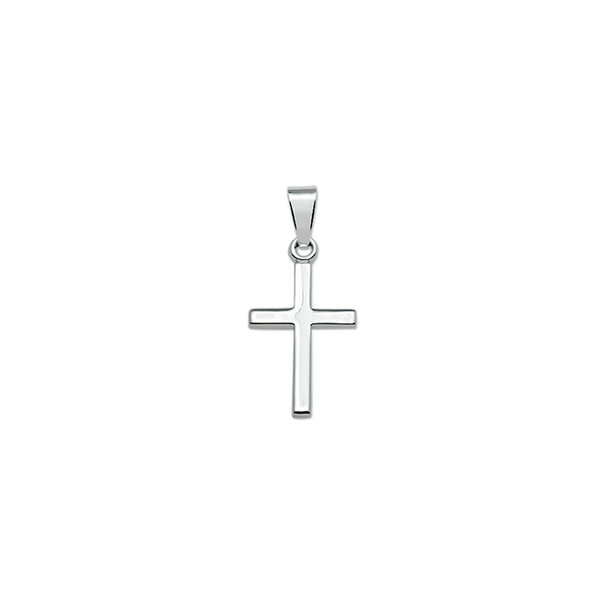 Zilver gerhodineerd kruis bedels
