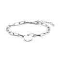 Armband hart paperclip platte buis 4.0 mm 16 + 3 cm