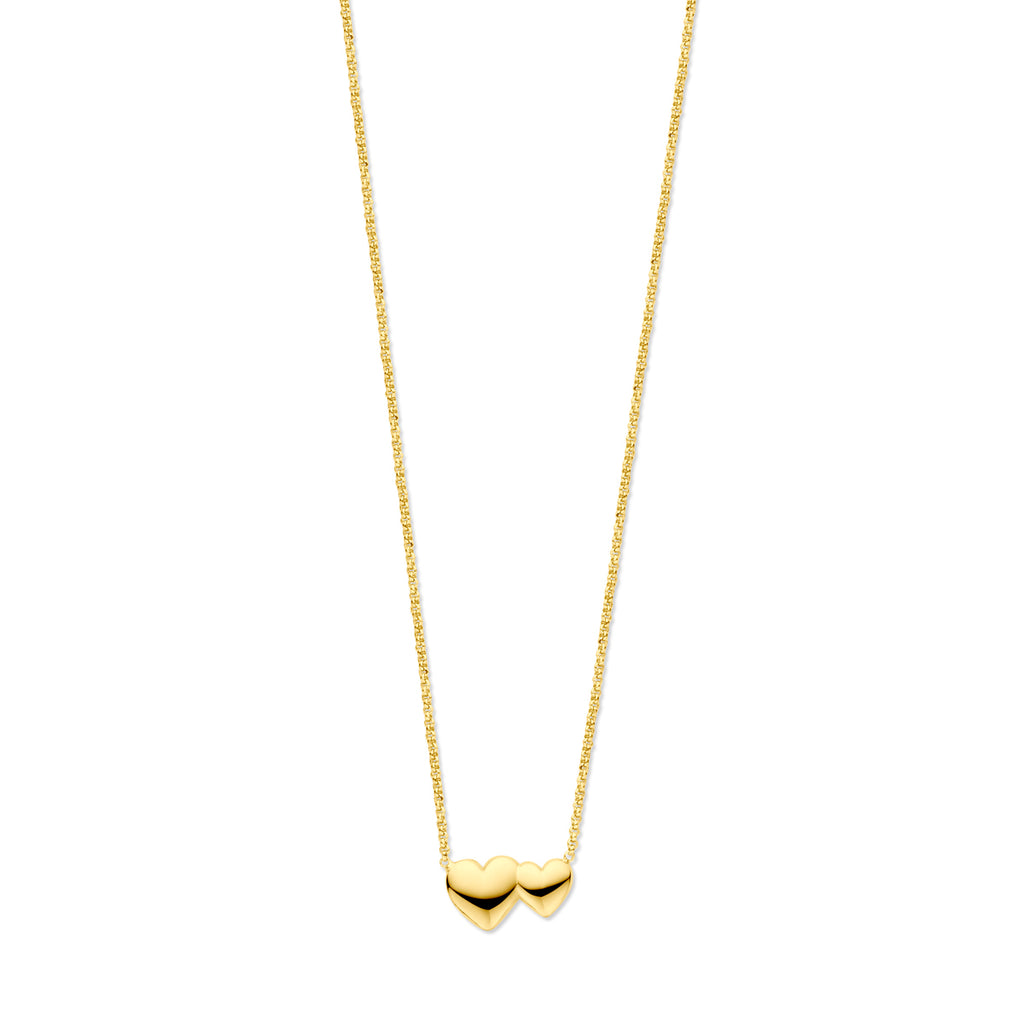 Collier hartjes 41 + 4 cm 3 micron