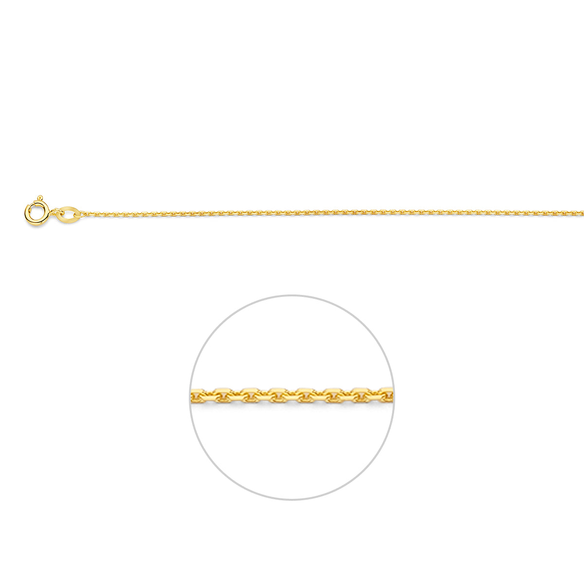 Collier anker gediamanteerd 1.3 mm
