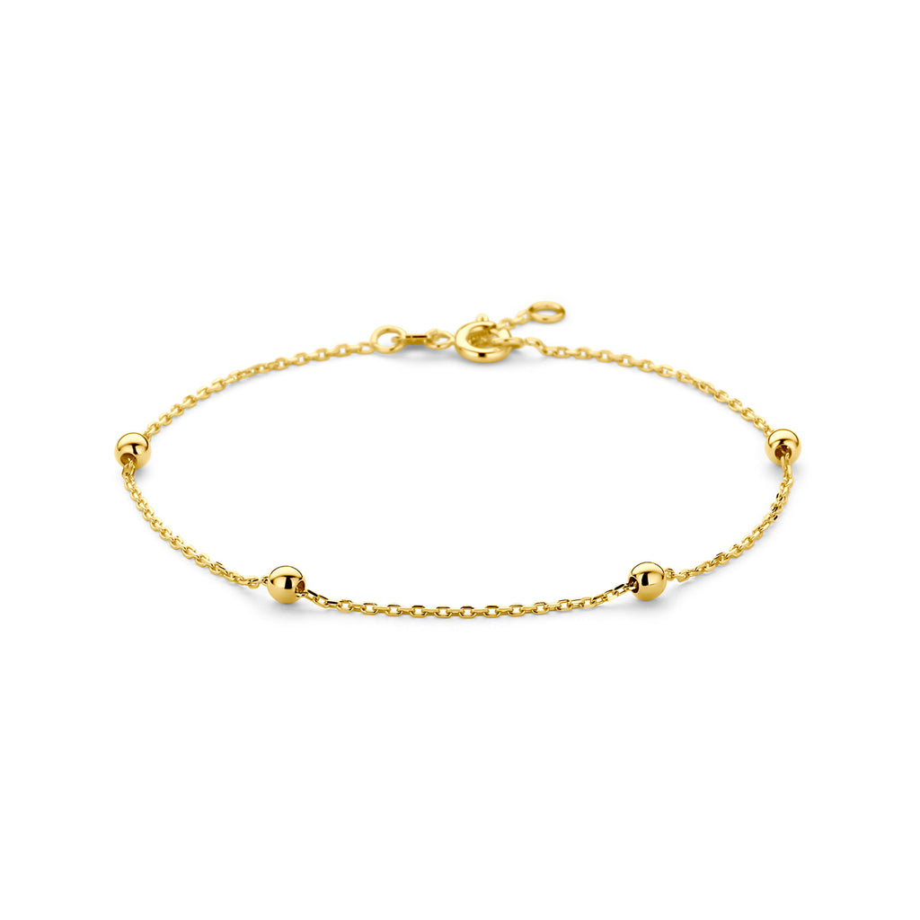 Armband anker en bolletjes 1.0 mm 17.5 - 18.5cm