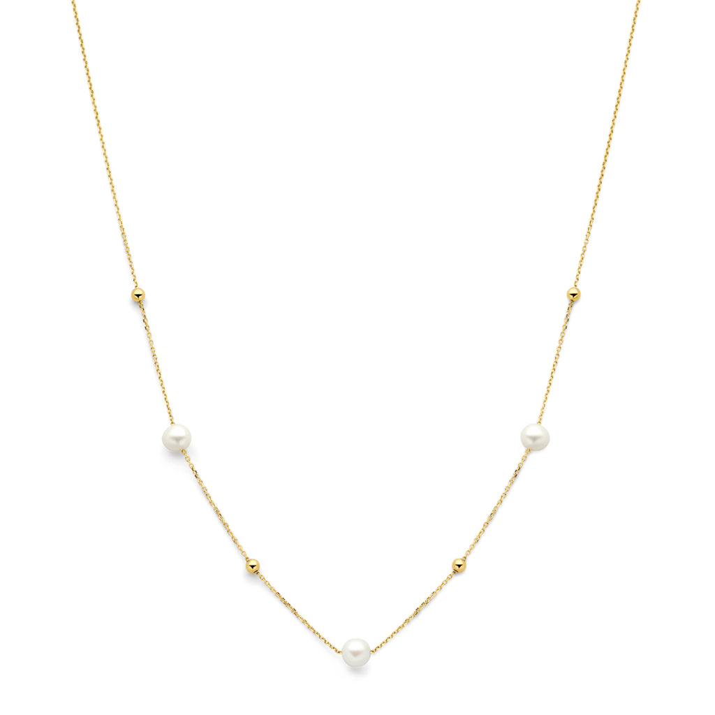Collier bolletjes en parels 42 - 45 cm