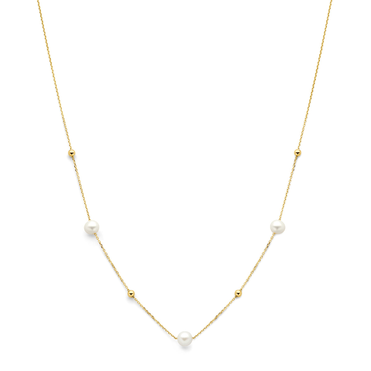 Collier bolletjes en parels 42 - 45 cm