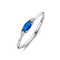 Ring wit en blauw zirkonia