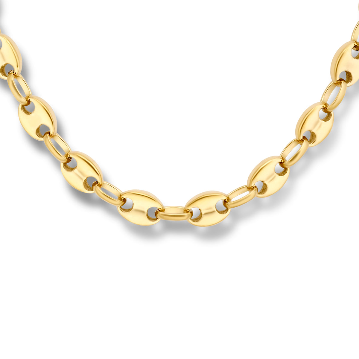Collier koffieboon 42 + 3 cm ion plating