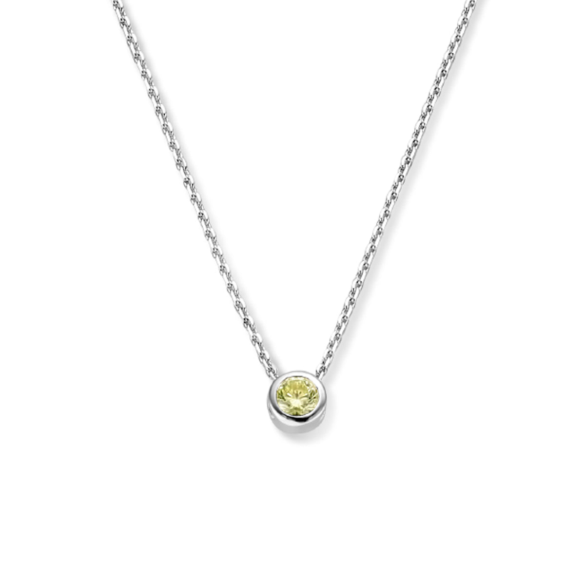 Collier met geboortesteen zirkonia 41 + 4 cm