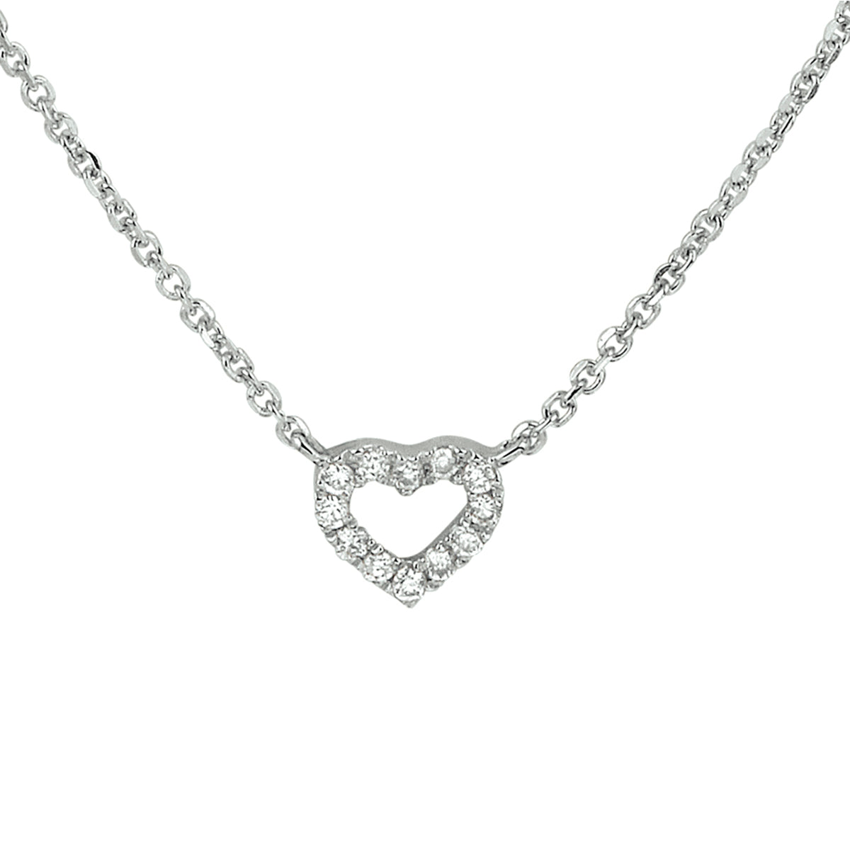 Collier hart diamant 0.05ct h p1 1mm 41-43-45cm