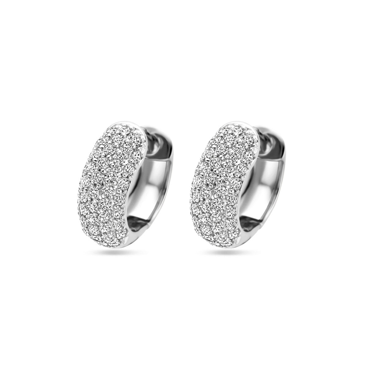 Klapoorringen zirkonia 16 mm