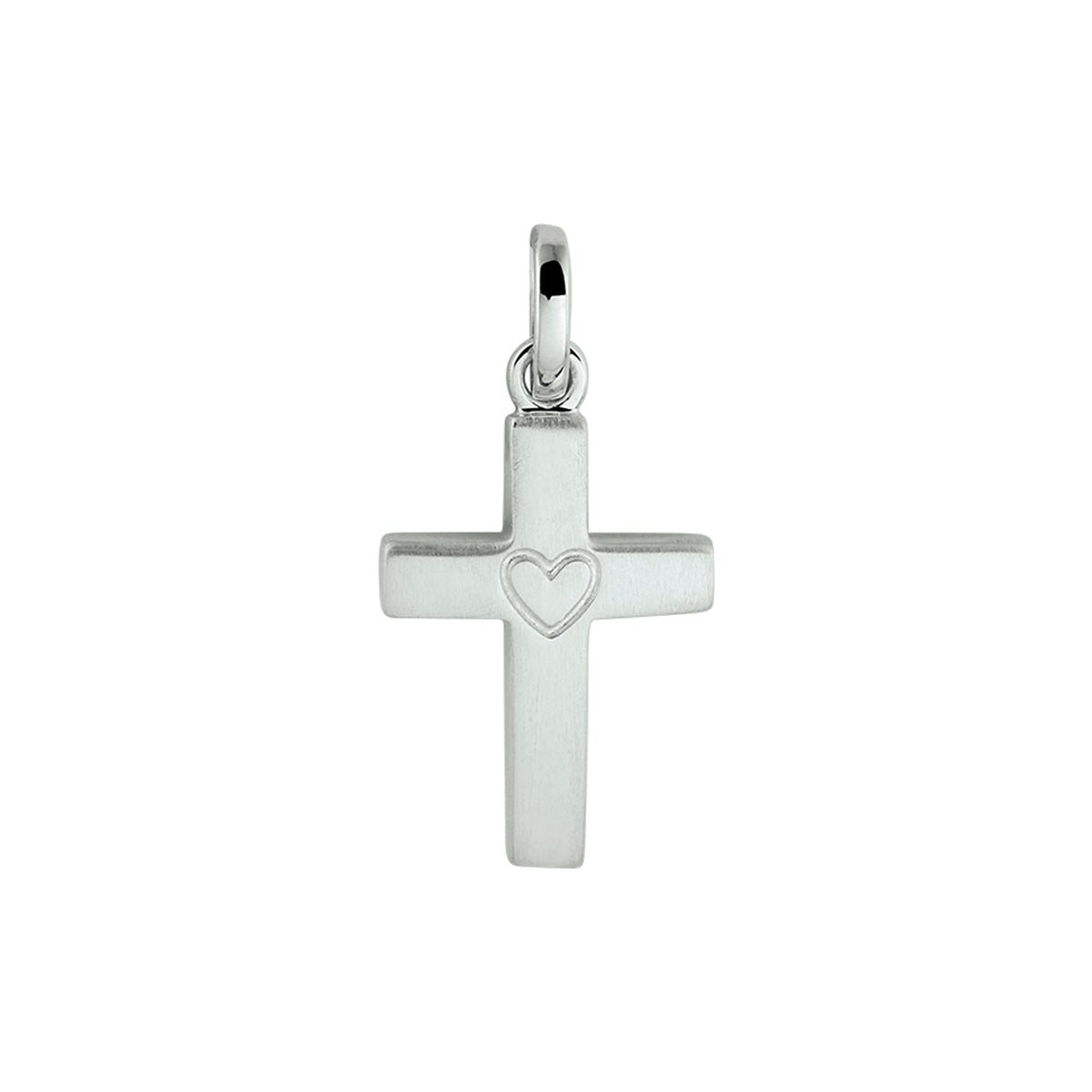 Zilver gerhodineerd kruis bedels