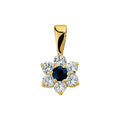 Hanger saffier en zirkonia halo