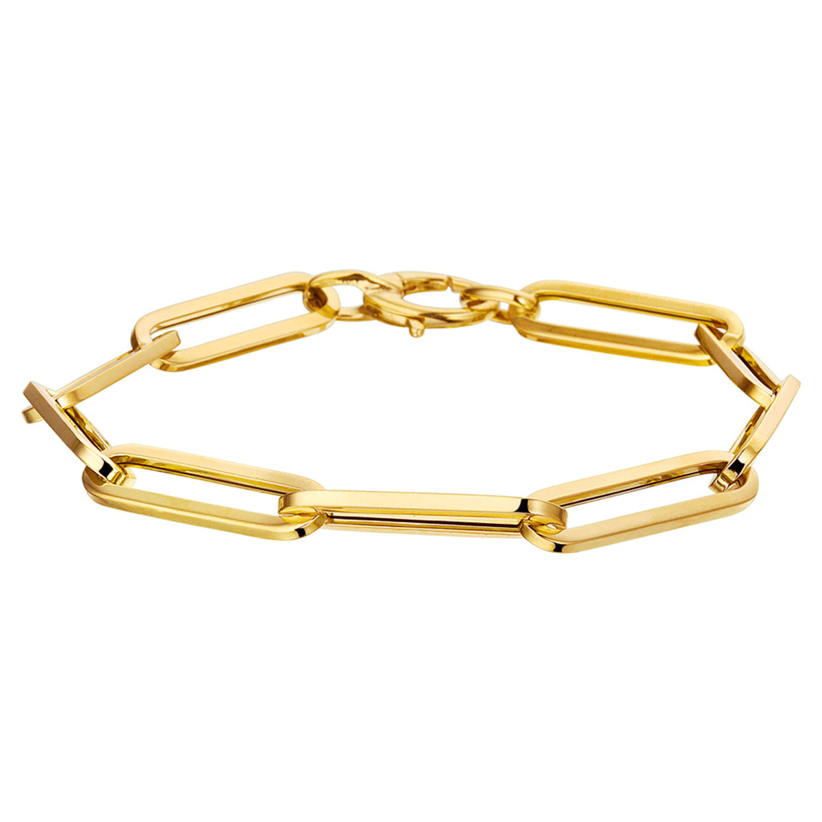 Armband paperclip vierkante buis 6.0 mm 19 cm
