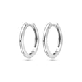 Zilver gerhodineerd klap creolen (scharnier)