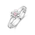 Zilveren kinder ring bloem