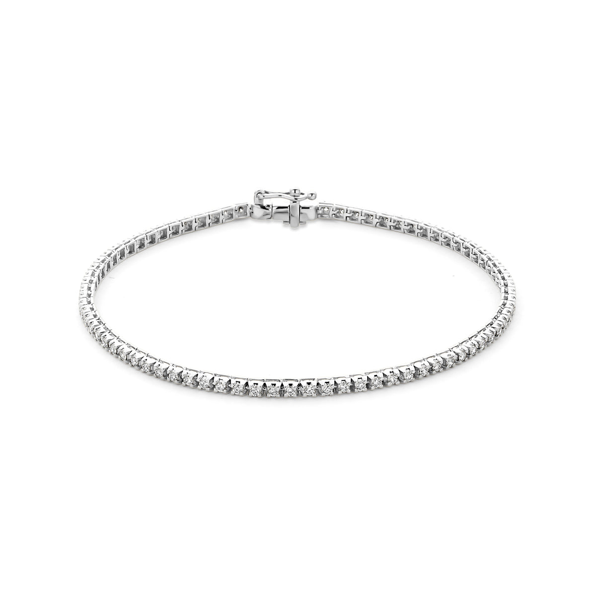 Tennisarmband lab grown diamant 1.00ct f vs 2.1 mm 17.5 cm