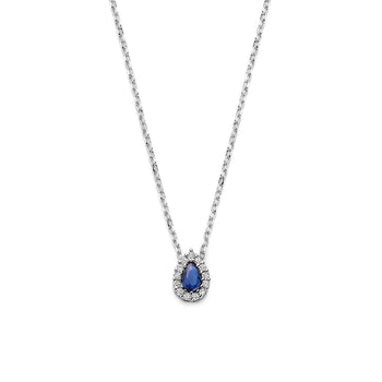 Collier saffier zirkonia 41 - 43 - 45 cm
