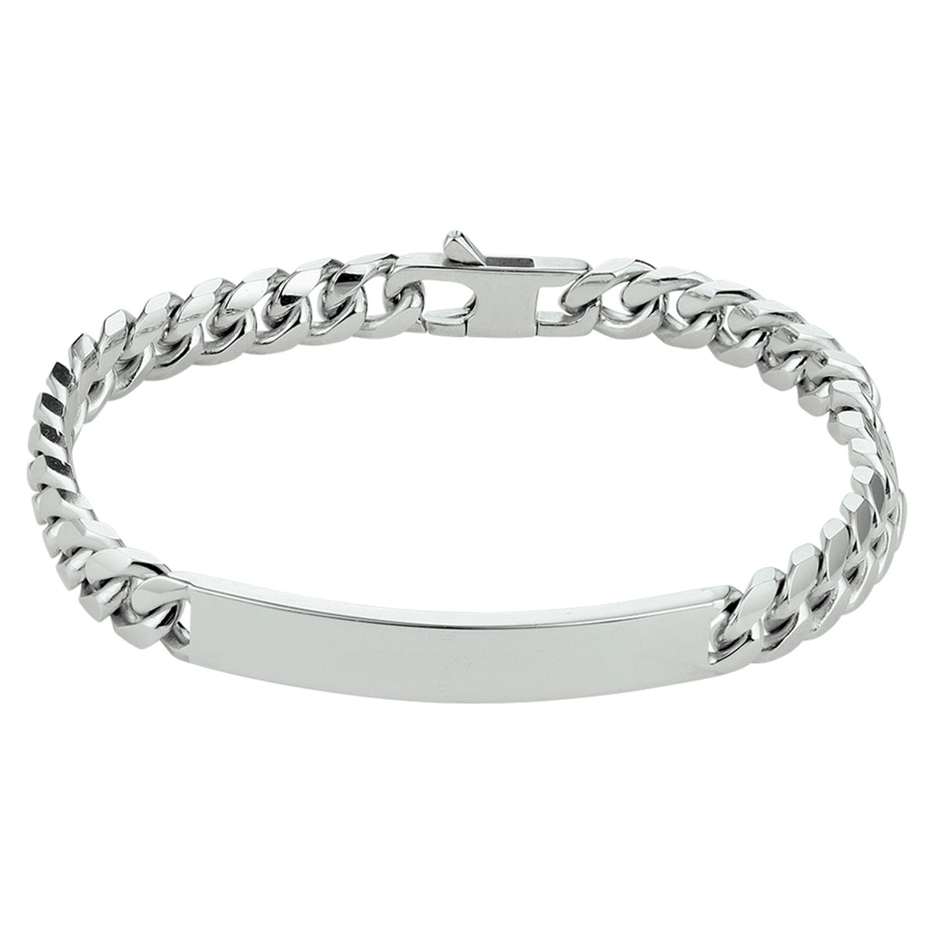 Graveerarmband gourmette 6-zijdes geslepen plaat 7.0 mm 20.5 cm