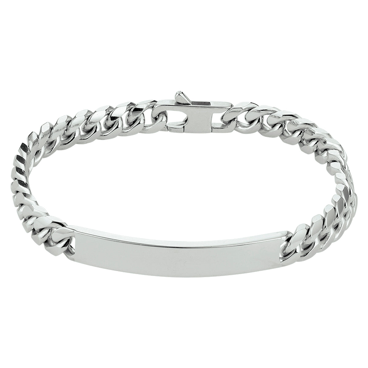 Graveerarmband gourmette 6-zijdes geslepen plaat 7.0 mm 20.5 cm