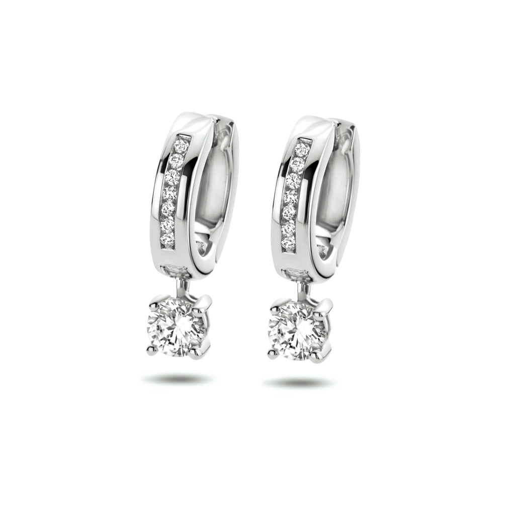 Klapoorringen - zilver zirkonia