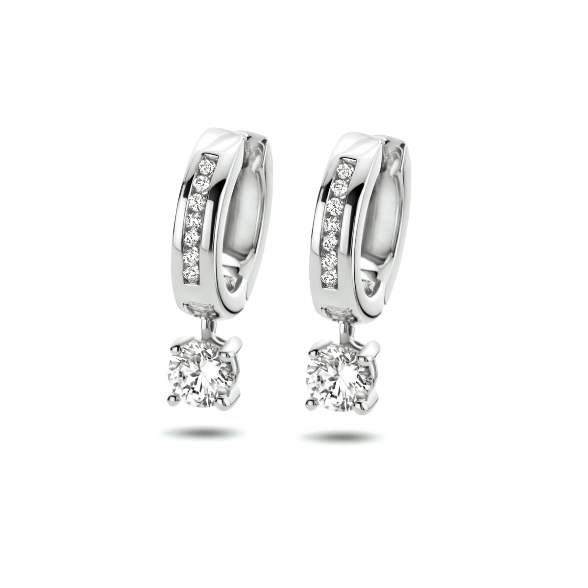 Klapoorringen - zilver zirkonia