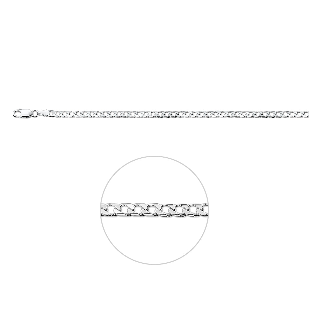 Gourmette 6-zijdes geslepen 3.0 mm