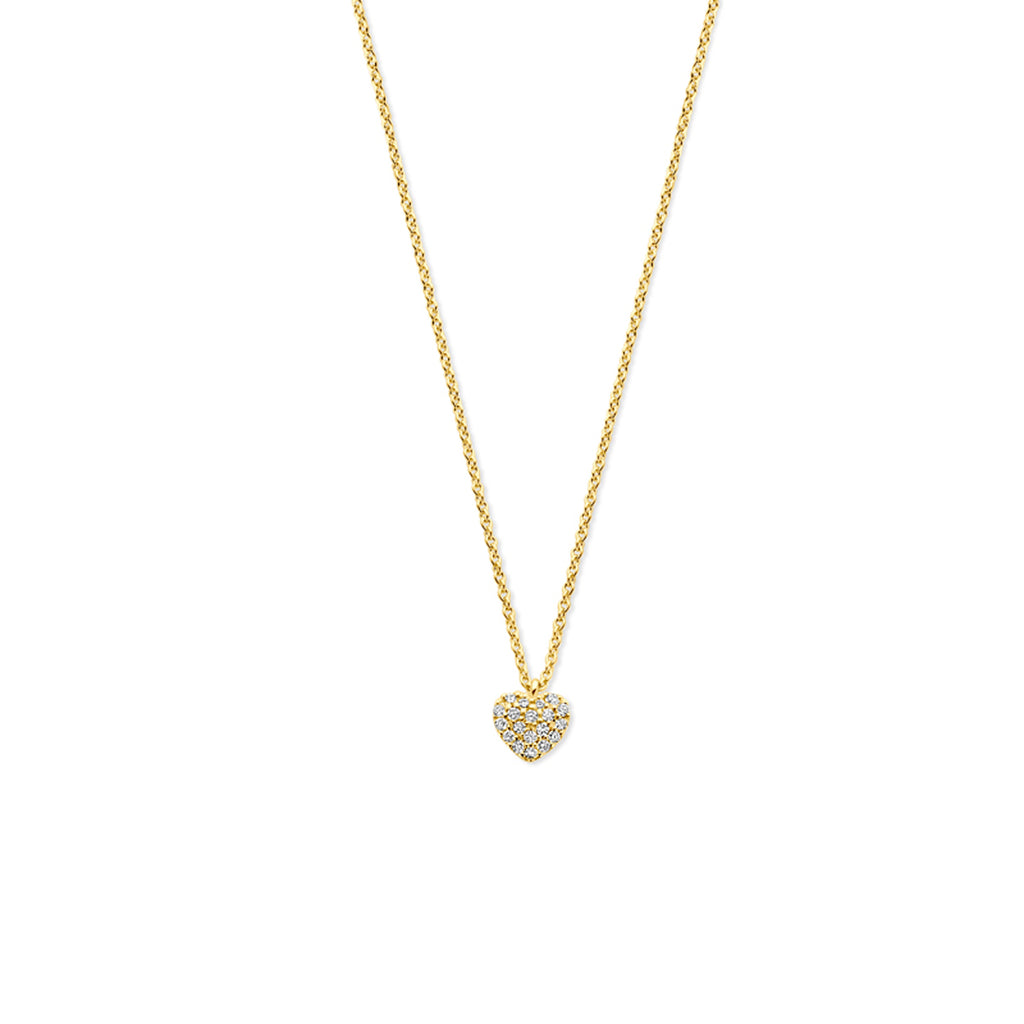 Collier hartje diamant 0.09ct  h si 44 cm