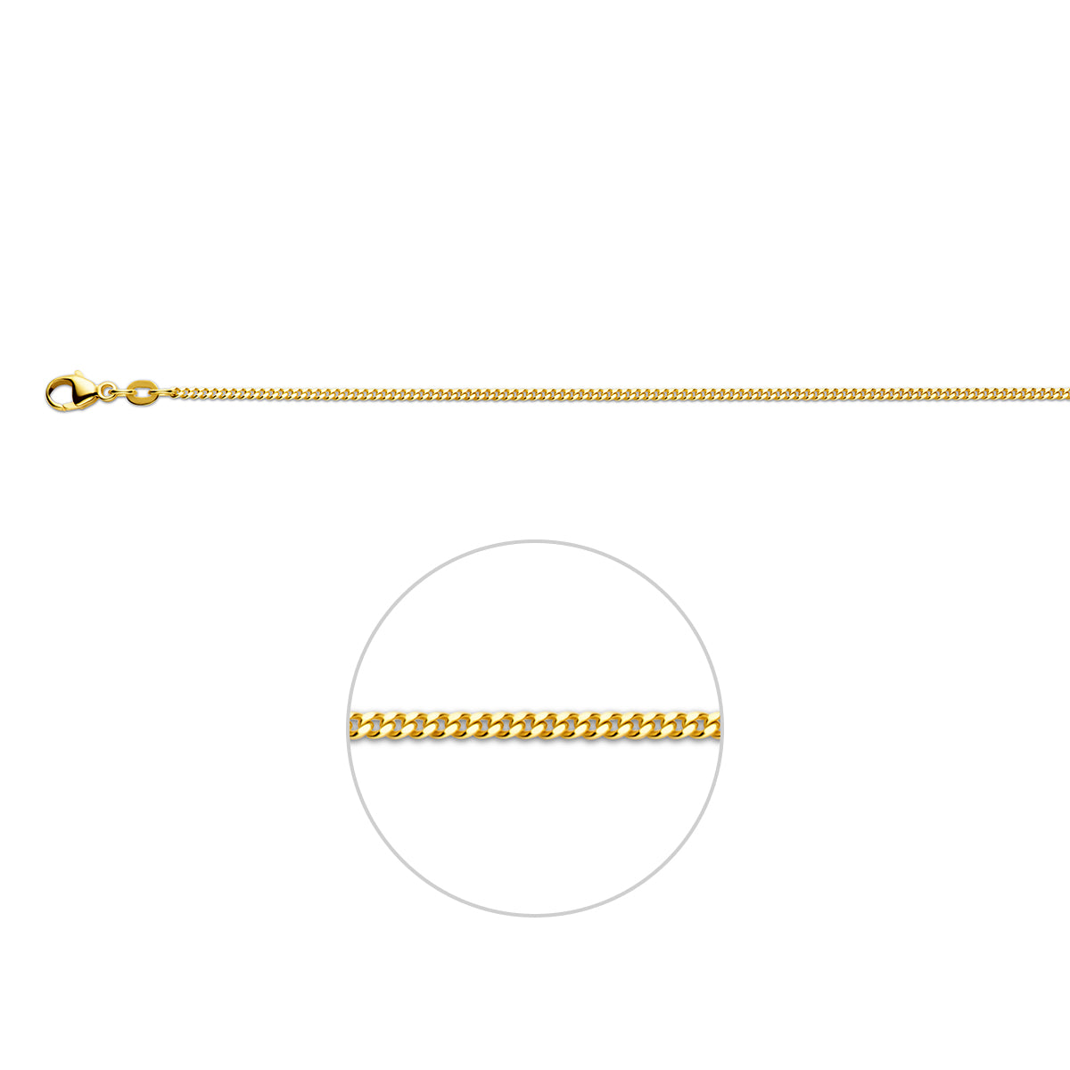 Collier gourmette 4-zijdes geslepen 1.6 mm