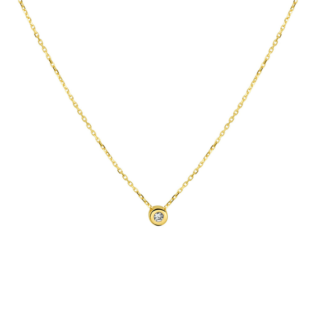 14krt gouden collier met zirkonia 42-46cm