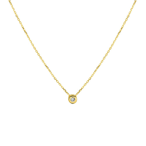 14krt gouden collier met zirkonia 42-46cm