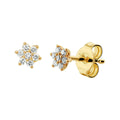 Oorknoppen ster diamant 0.14ct (2x0.07ct) h si halo