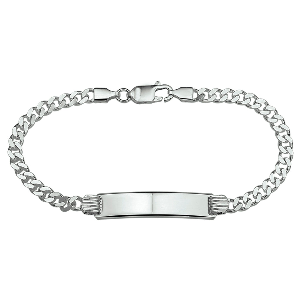 Graveerarmband gourmette 4-zijdes geslepen plaat 8 mm 20 cm