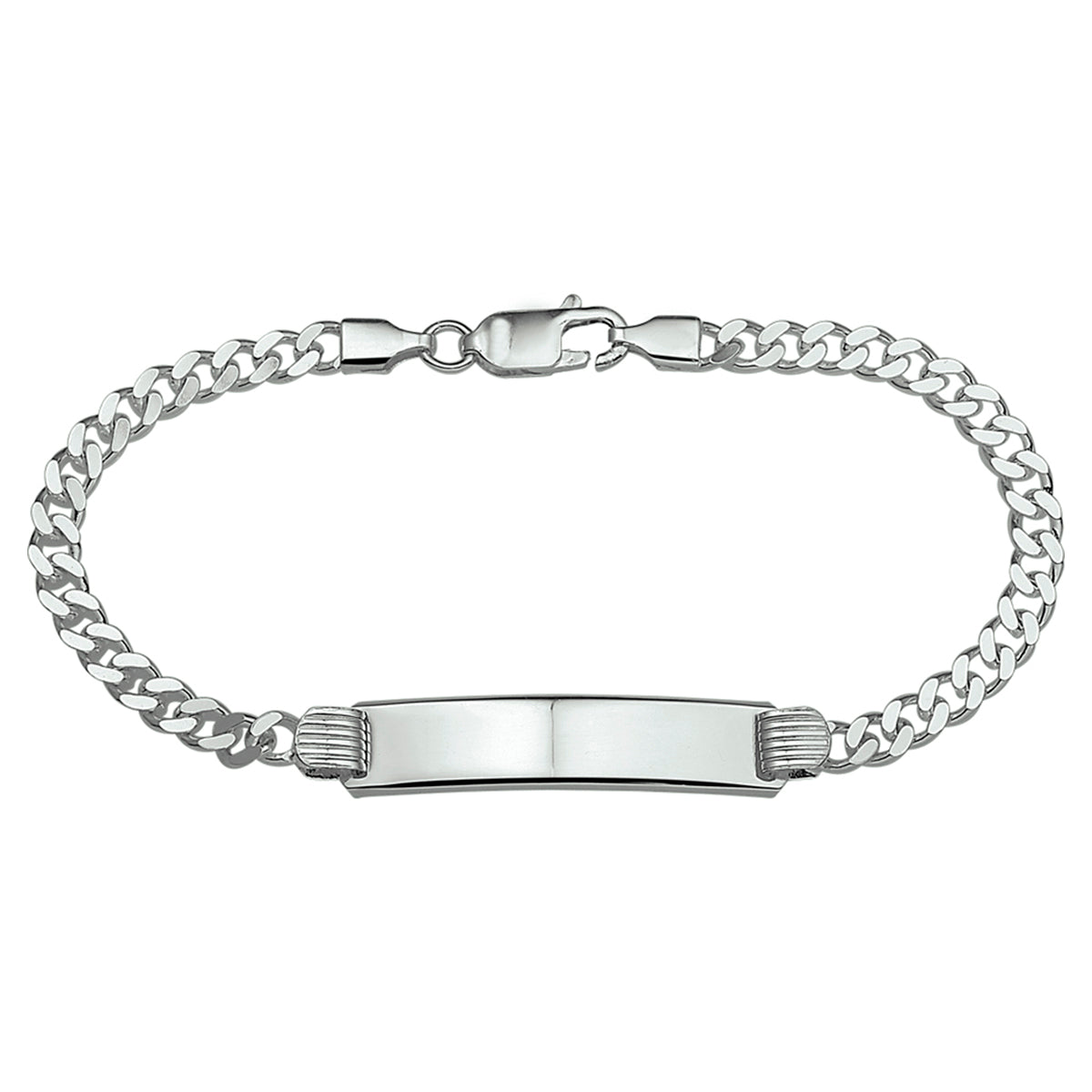 Graveerarmband gourmette 4-zijdes geslepen plaat 8 mm 20 cm