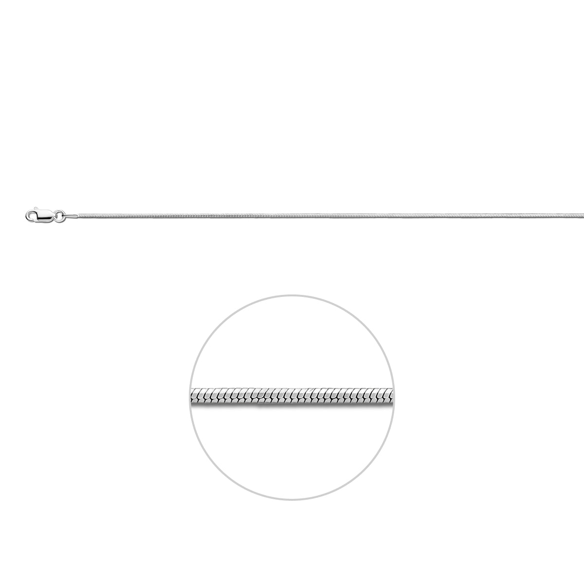 Collier slang achtzijdig 1.0 mm