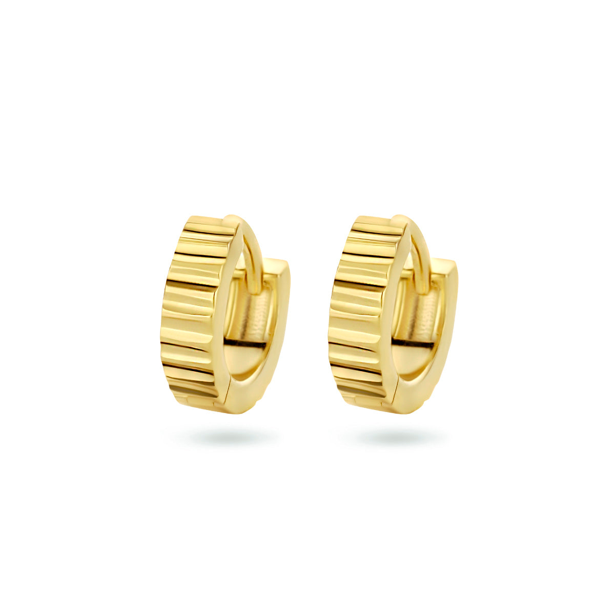 Goud geel op Zilver klap creolen (scharnier)