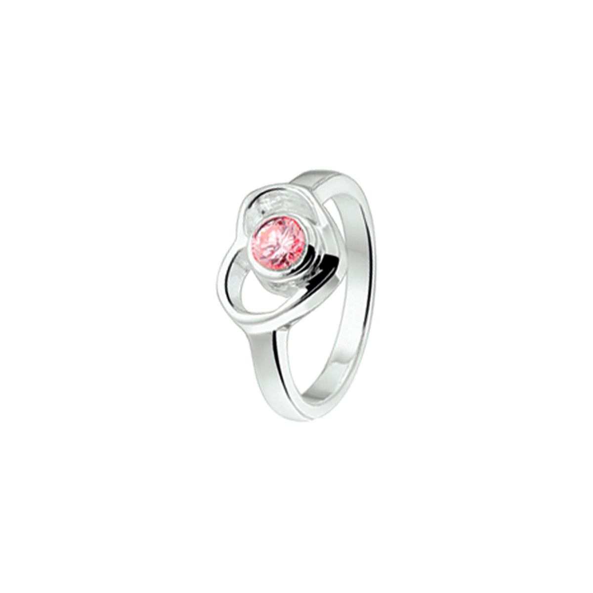 Ring hart roze zirkonia
