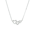 Collier hartjes en zirkonia 40 + 4 cm