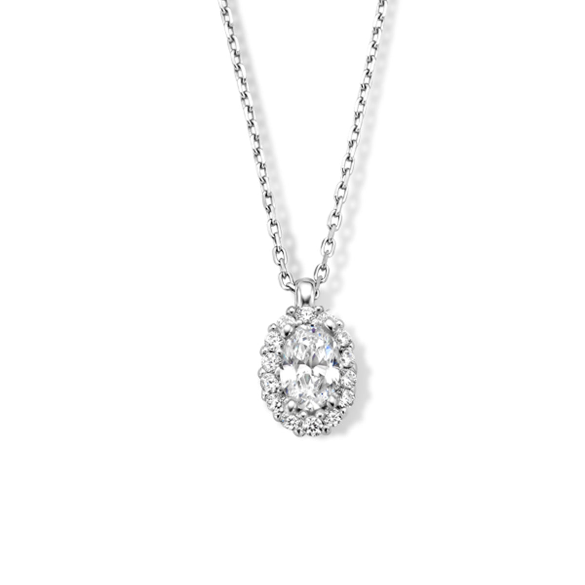 Collier zirkonia 41 + 4 cm halo