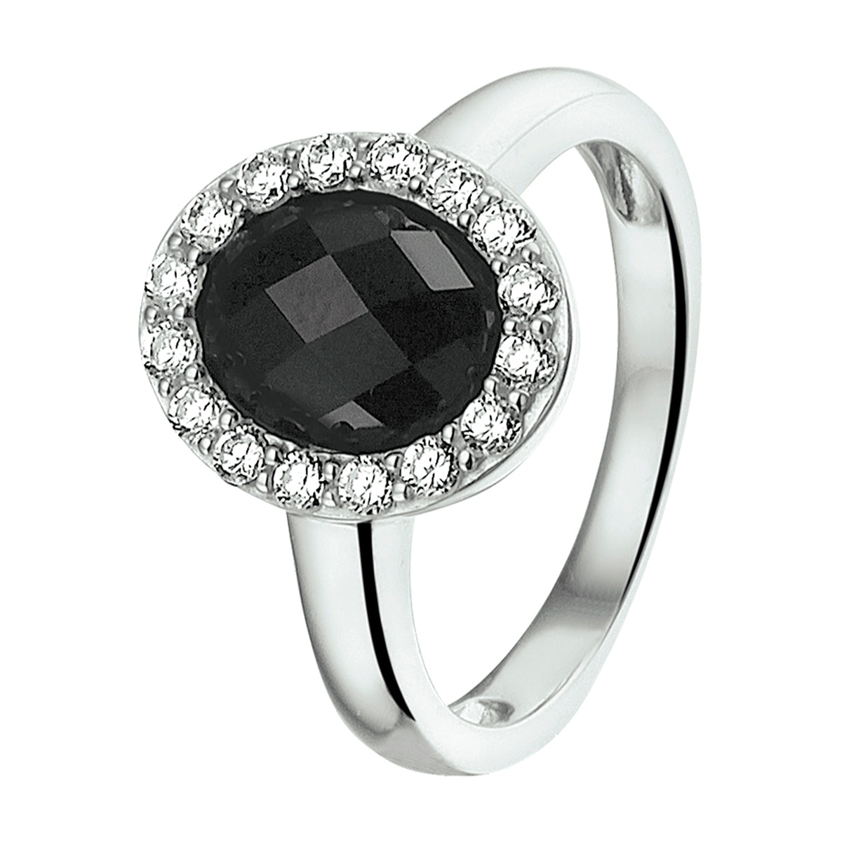 Ring onyx en zirkonia