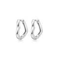 Zilver gerhodineerd hartjes oorringen / creolen
