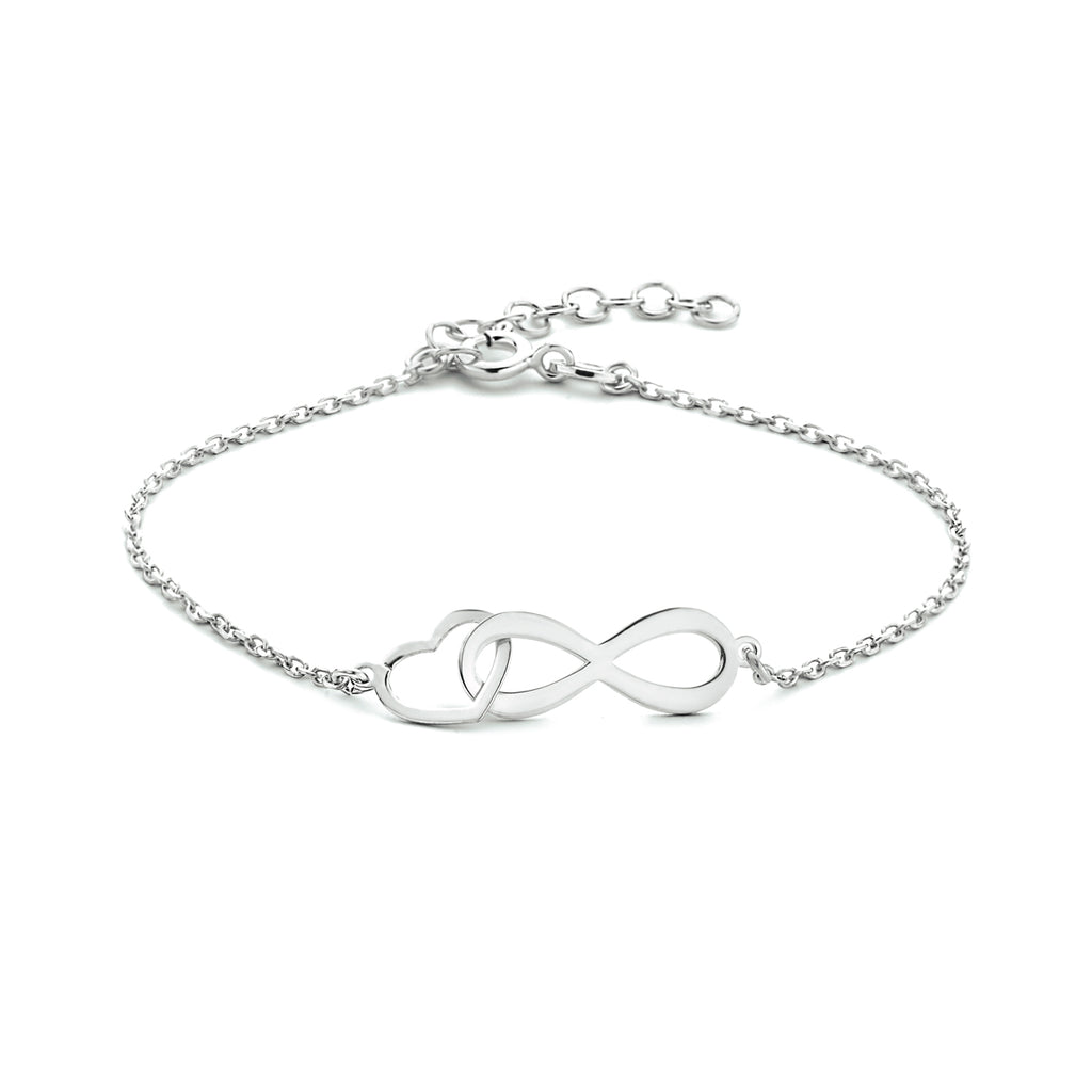 Armband infinity en hart 16 + 3 cm