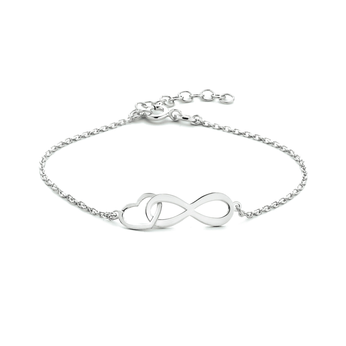 Armband infinity en hart 16 + 3 cm