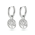 Zilver gerhodineerd klap creolen (scharnier)