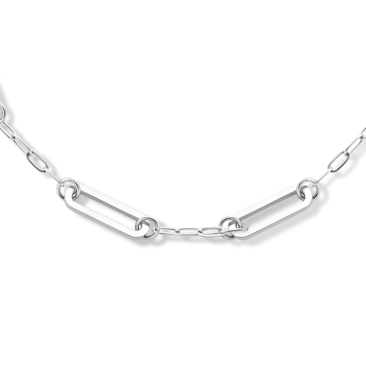 Collier paperclip platte buis 8 mm 42 + 3 cm