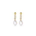Oorhangers zirkonia en parel 19 mm