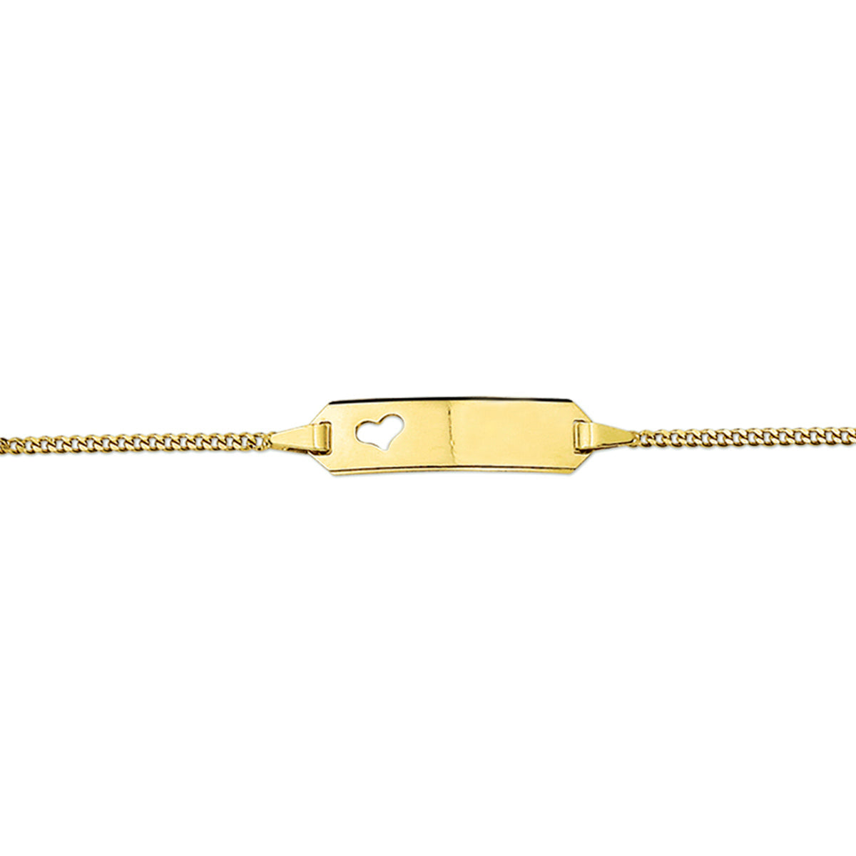 Graveerarmband hart gourmette 4-zijdes geslepen plaat 5.0 mm