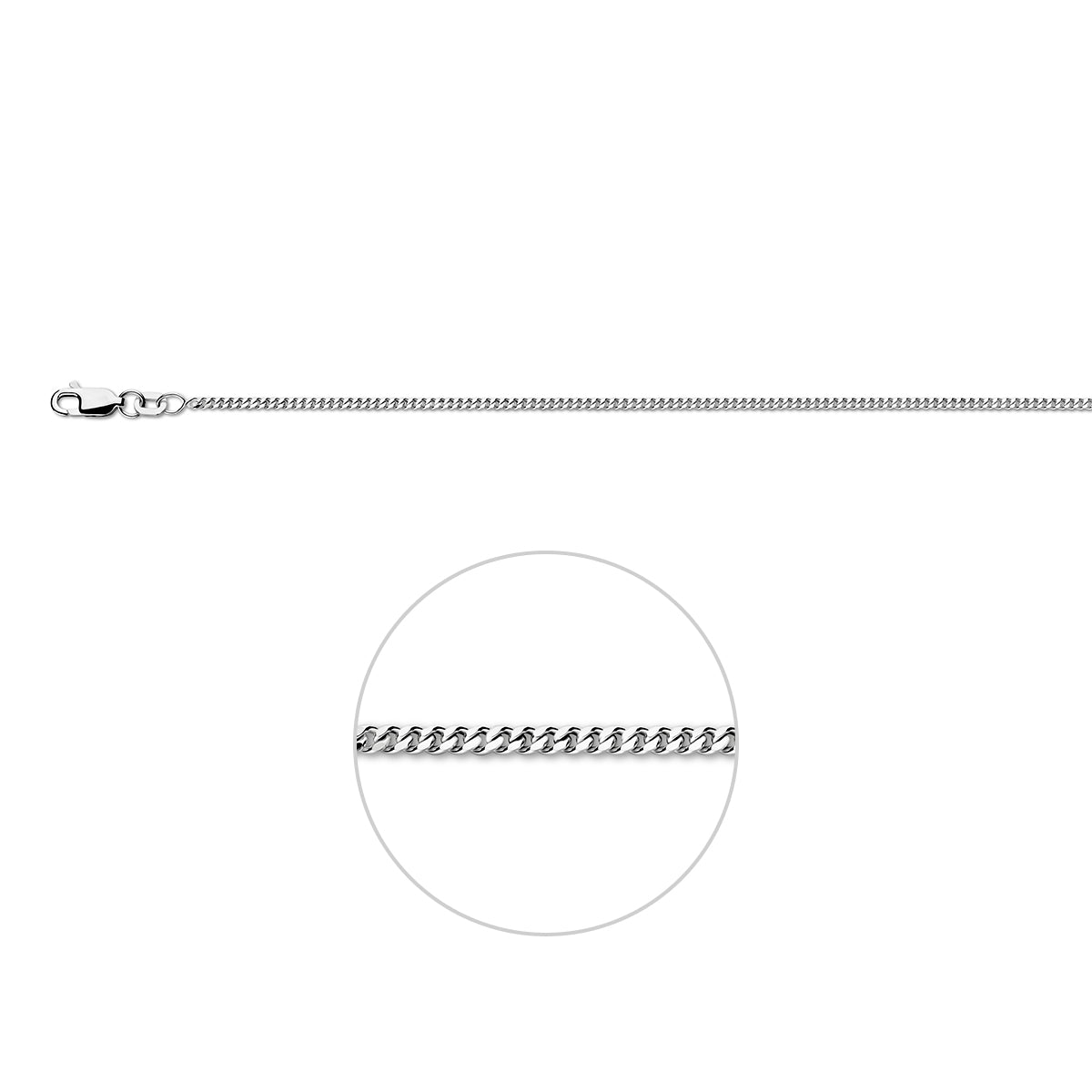 Collier gourmette 4-zijdes geslepen 1.8 mm